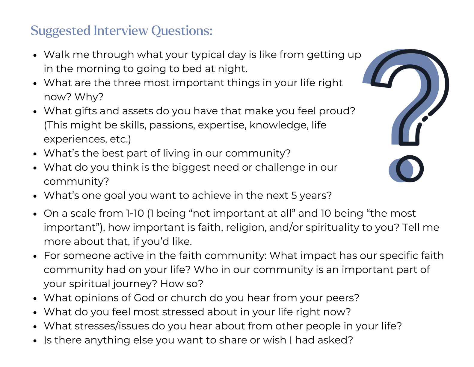 Local Focus Interview Questions Understanding Your Context: A Guide to Community Interviews - Ministry ...