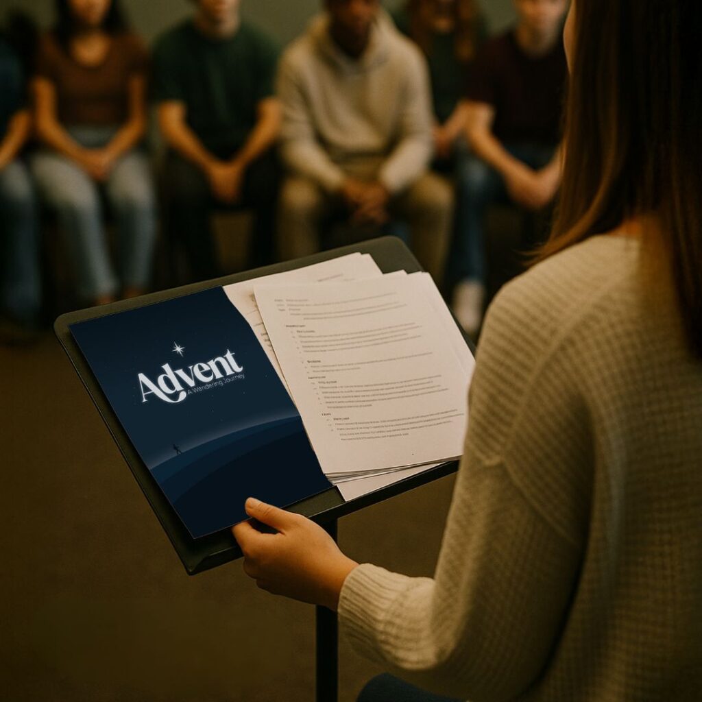 Youth leader leading advent sermon series with young people