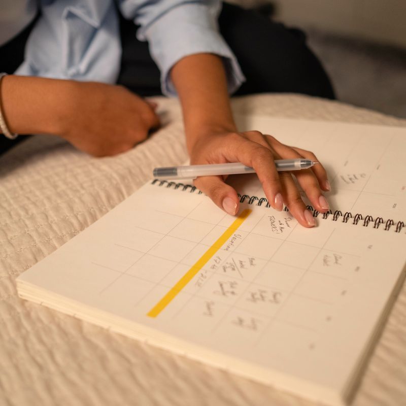 Young ministry leader reviewing weekly schedule