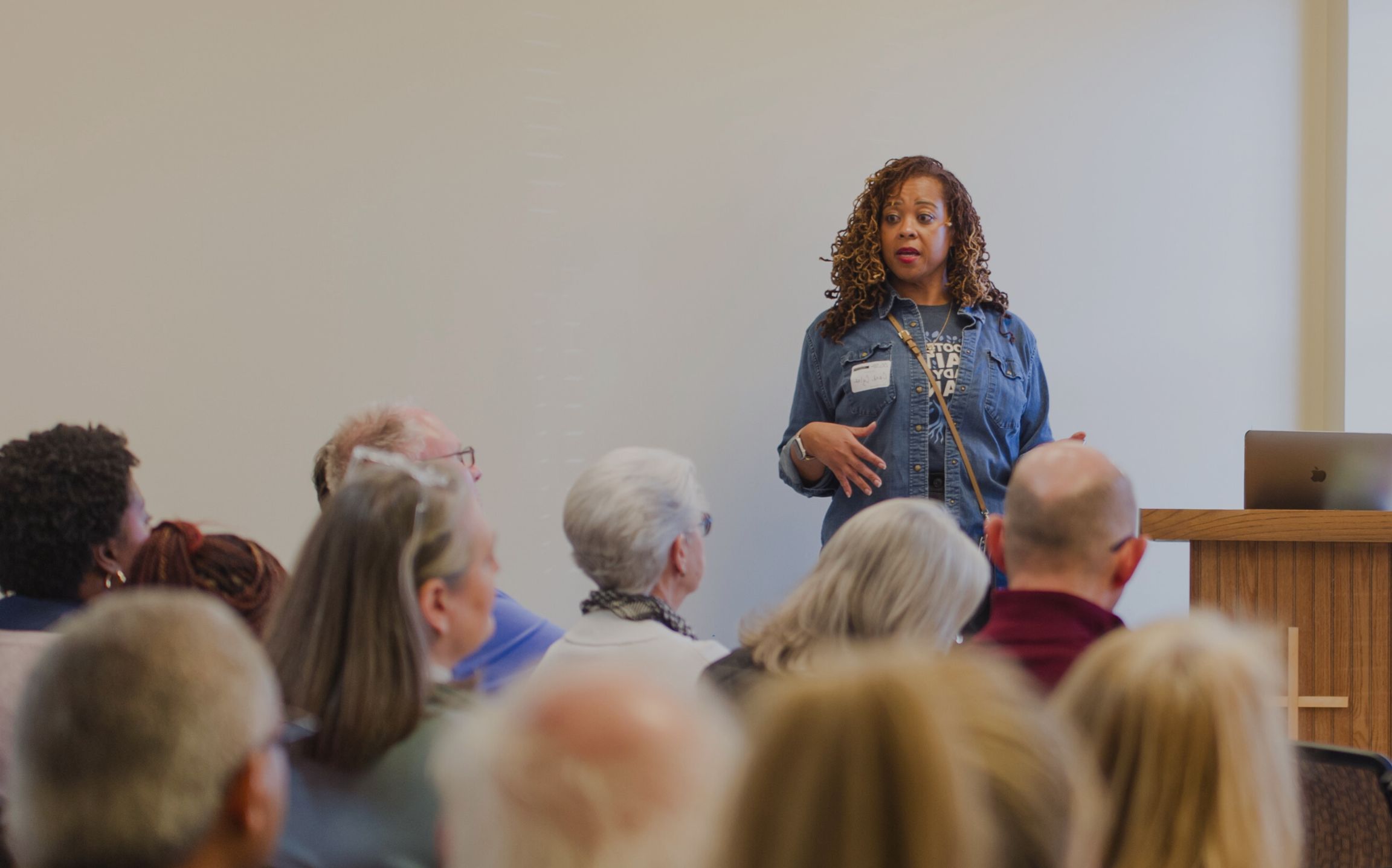 Consultant teaching and listening