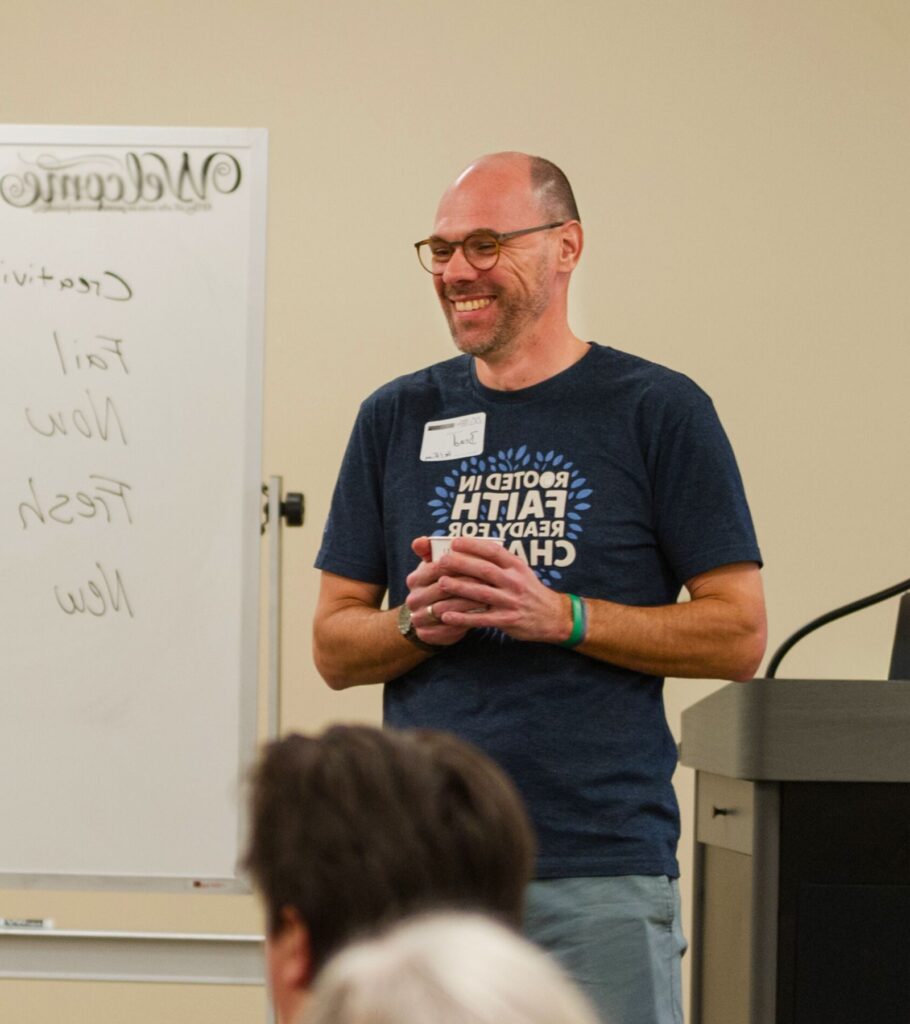 Consultant sharing with church leaders.